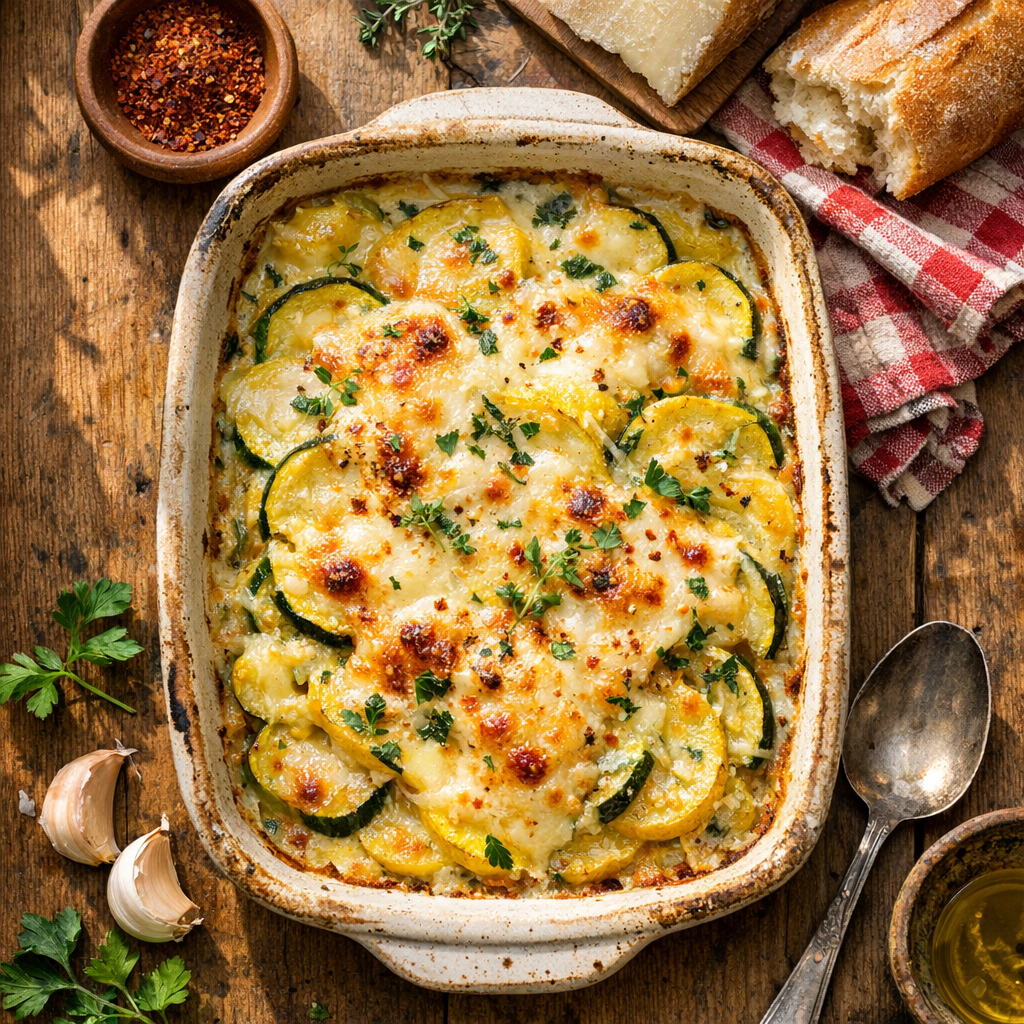 La Recette de courgettes au Thermomix : Gratin basque facile