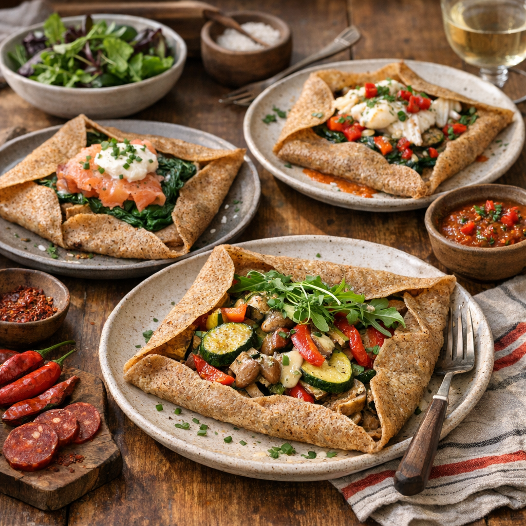 Crêpes salées originales&nbsp;: légumes, poisson et touche basque