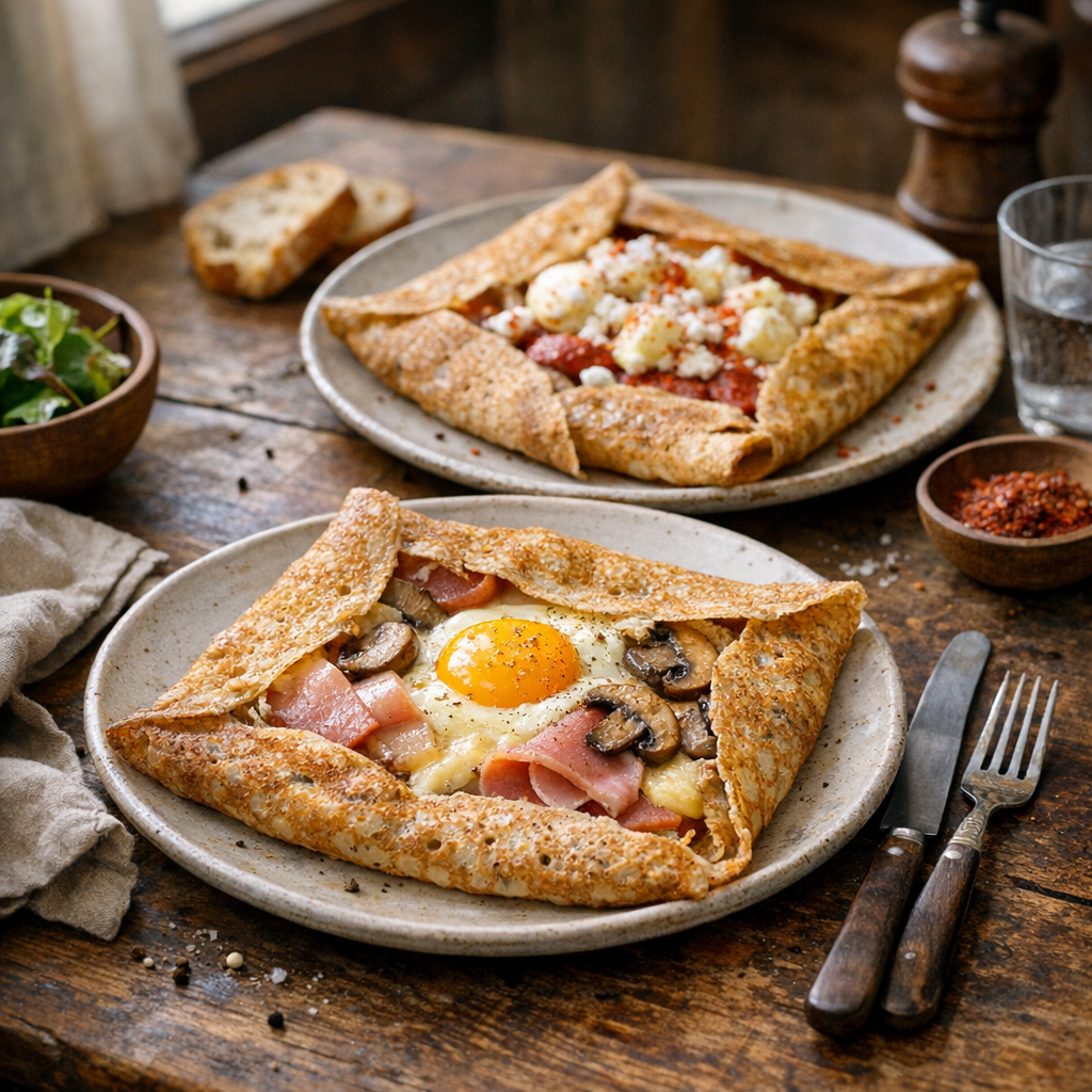 La recette de crêpe salée s’accorde à toutes les garnitures