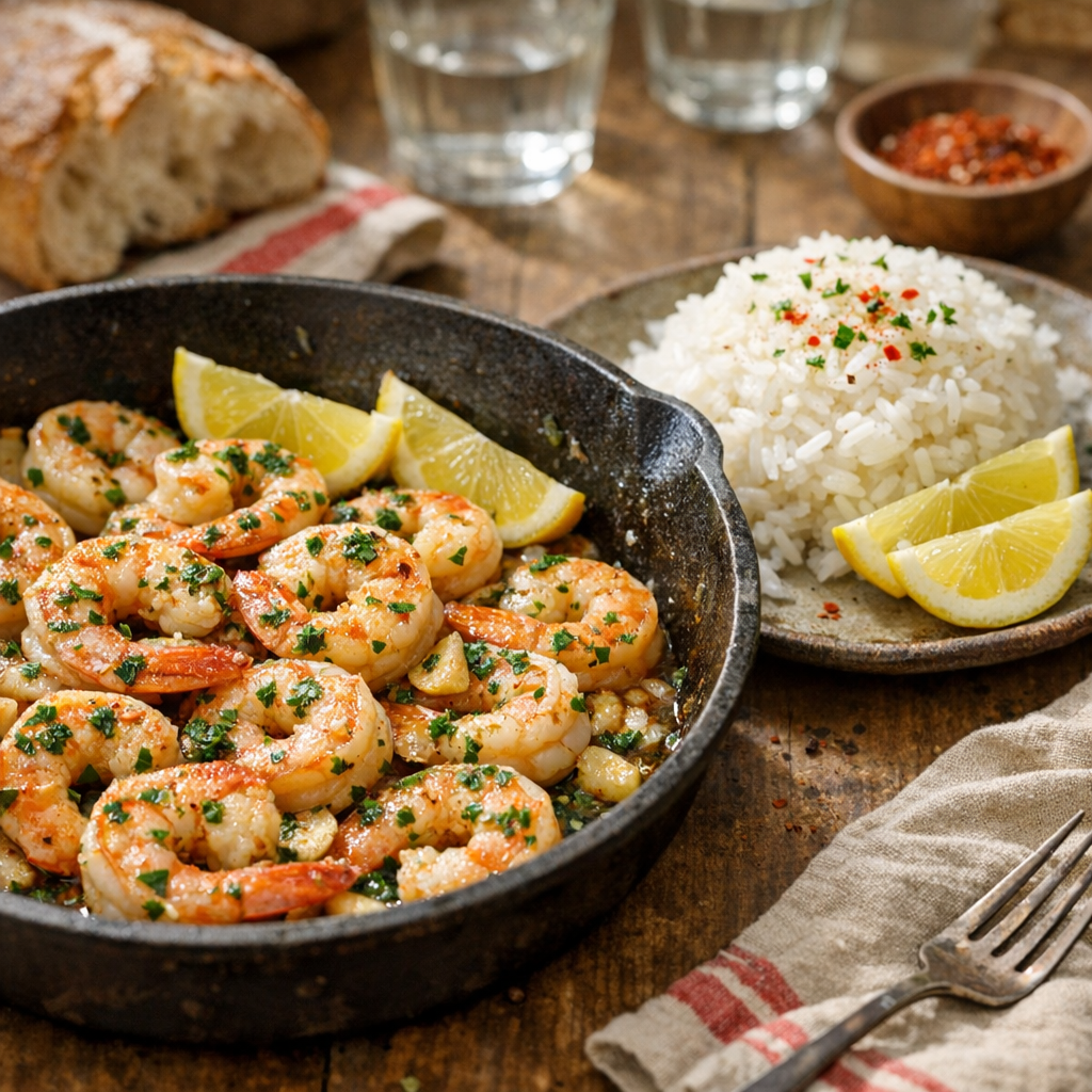 Cette Recette avec des Crevettes est facile, rapide et parfumée