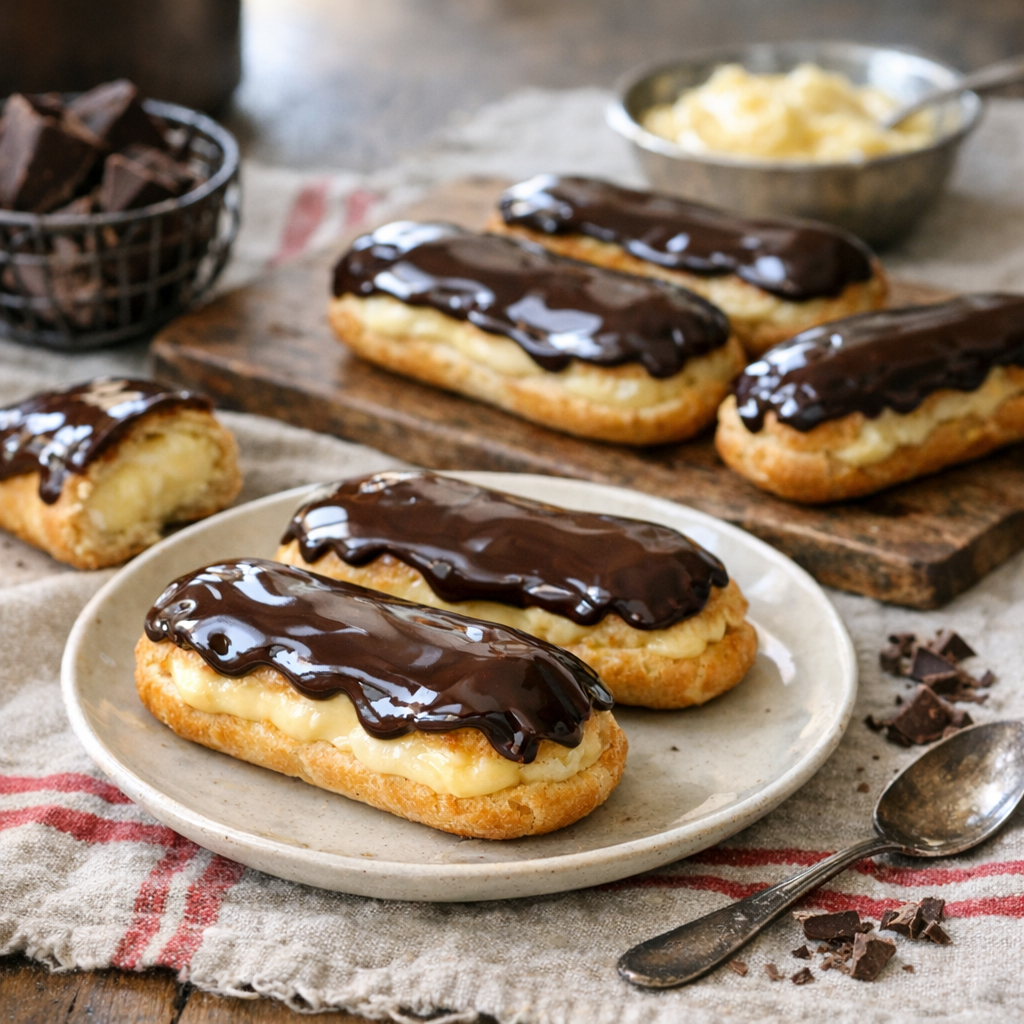 La Recette des éclairs maison : pâte dorée et crème pâtissière