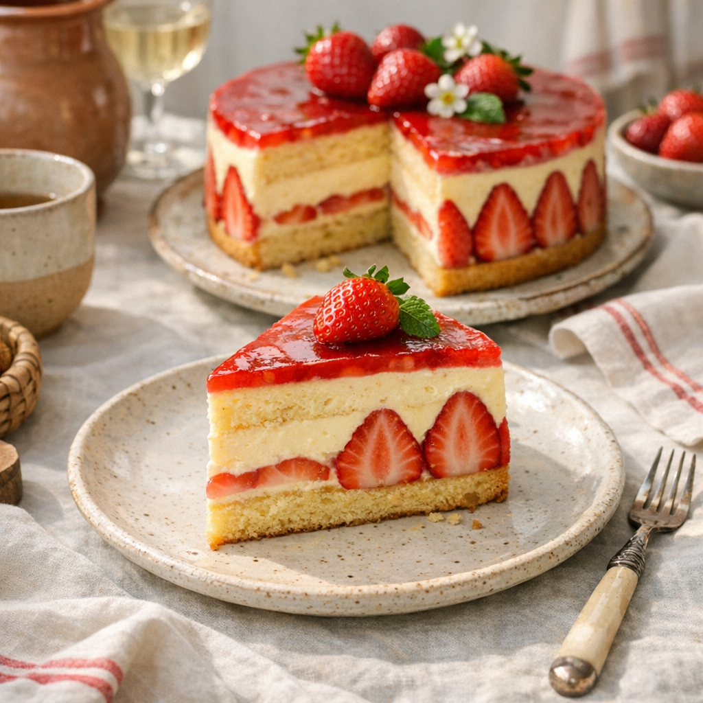 La recette du Fraisier à la crème Diplomate : légère et fiable