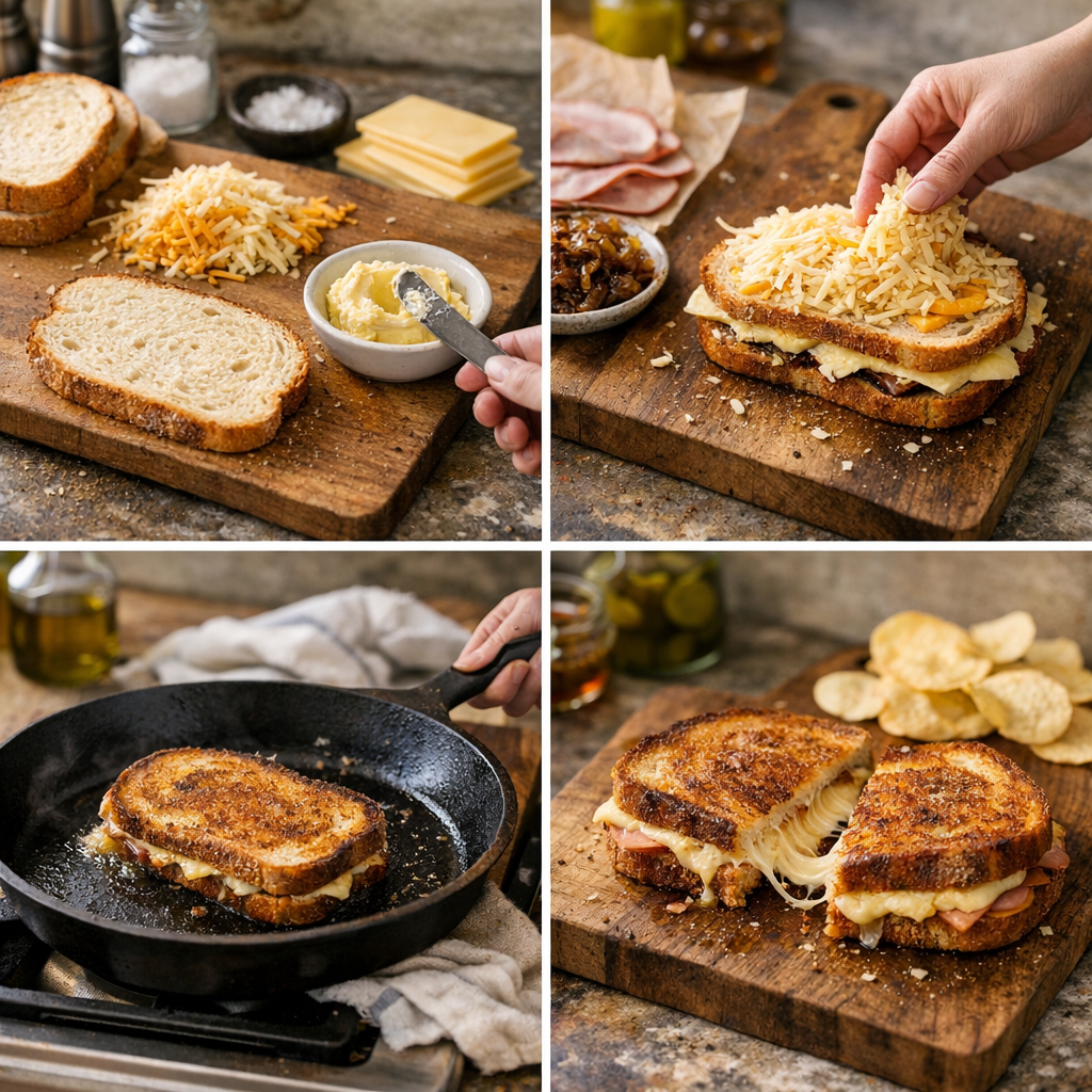 Préparation&nbsp;: les étapes pour un sandwich bien fondu
