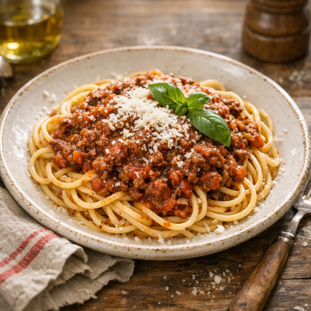 Une recette italienne de Spaghetti bolognaise se mijote comme un ragù