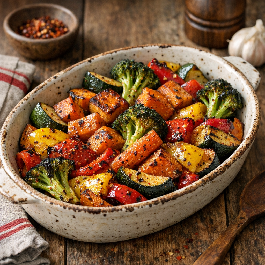Cette recette de Légumes à l’Air Fryer donne des bords dorés