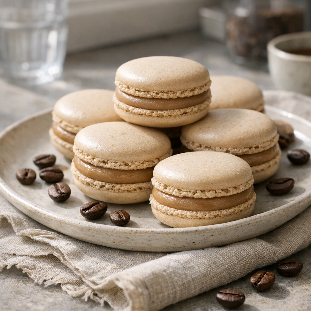 La Recette des Macarons au Café : coques lisses, ganache