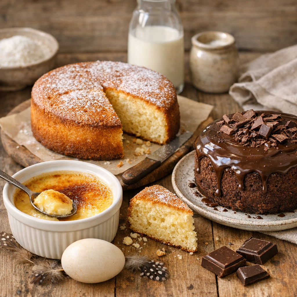 Autour du même sujet : crème aux œufs d’oie, gâteau au yaourt et chocolat