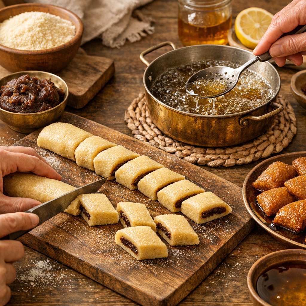 Recette pas à pas du makroud tunisien&nbsp;: façonner les losanges et réussir le sirop