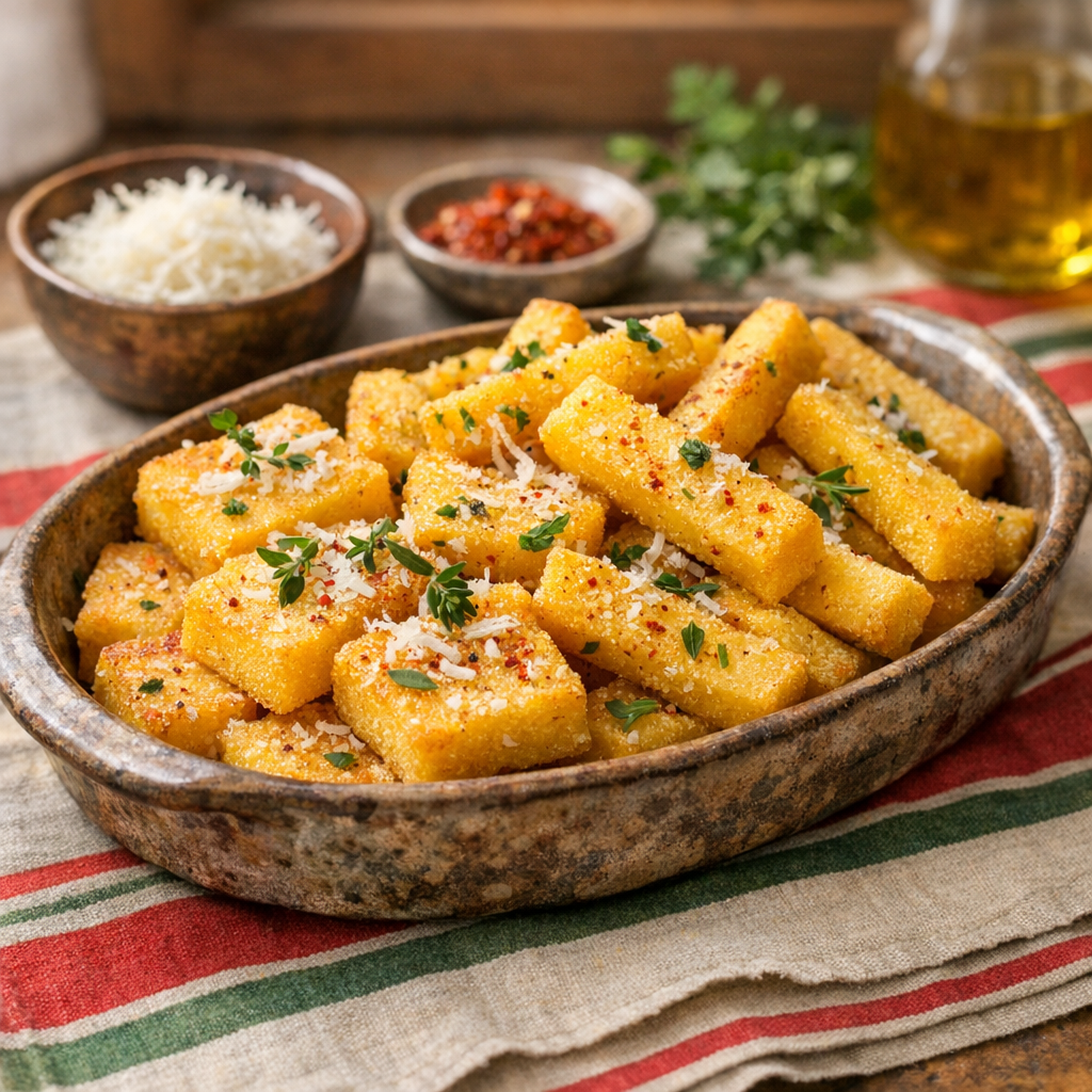 Cette Recette de Polenta au four reste fondante et dorée