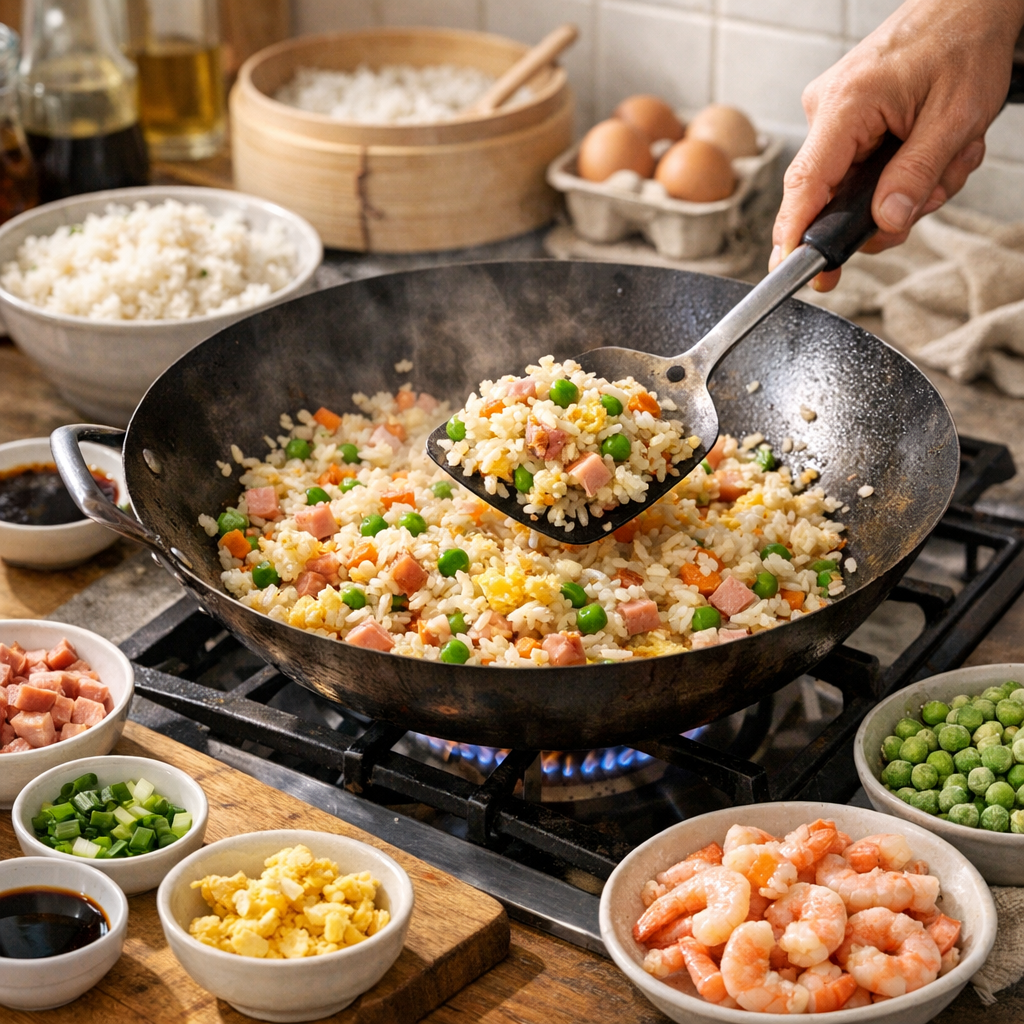 Préparation : comment faire le riz cantonais comme au restaurant
