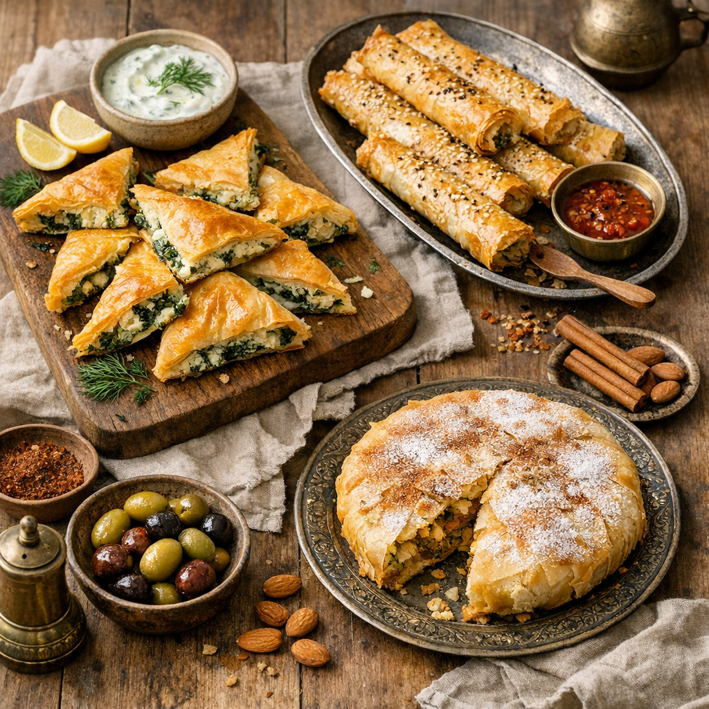 Spanakopita, börek, pastilla : inspirations salées à adapter