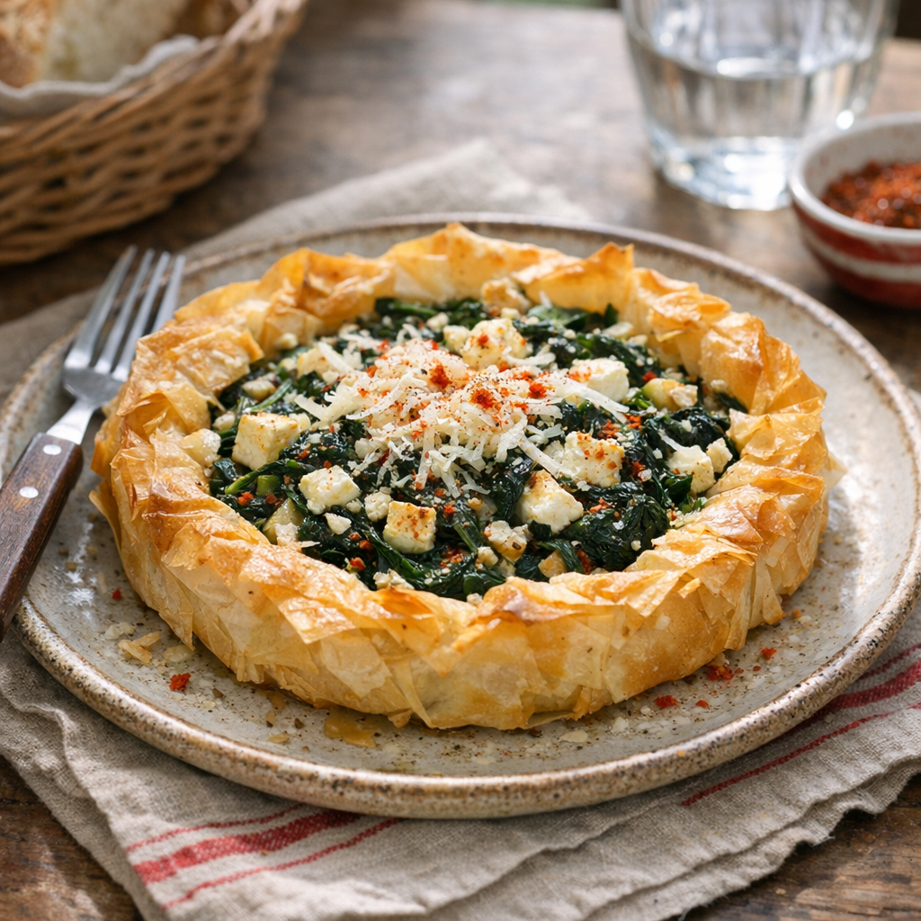 La recette salée avec pâte filo : une Tarte croustillante au four