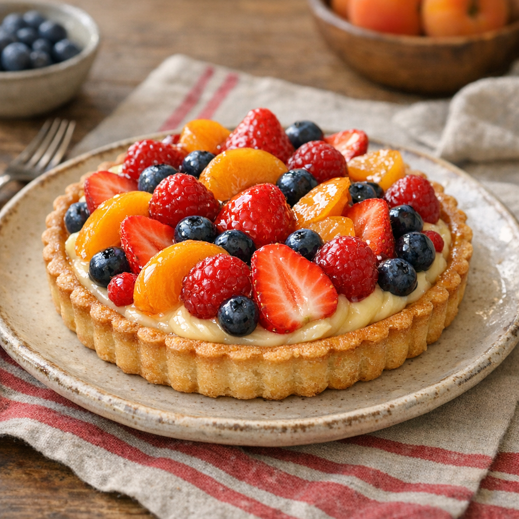 Cette Recette de Tarte aux fruits garde une pâte croustillante