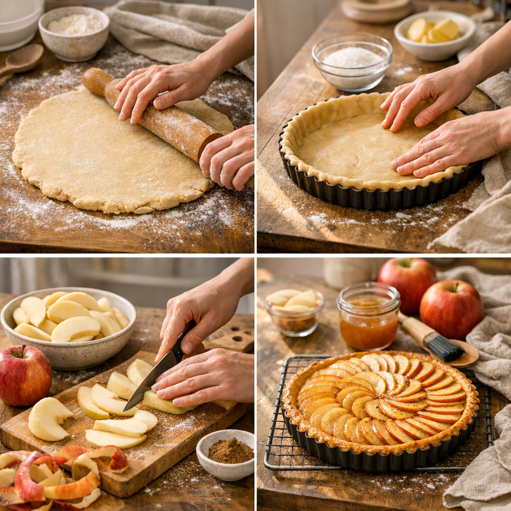 Préparation&nbsp;: les étapes pour une tarte aux pommes maison facile
