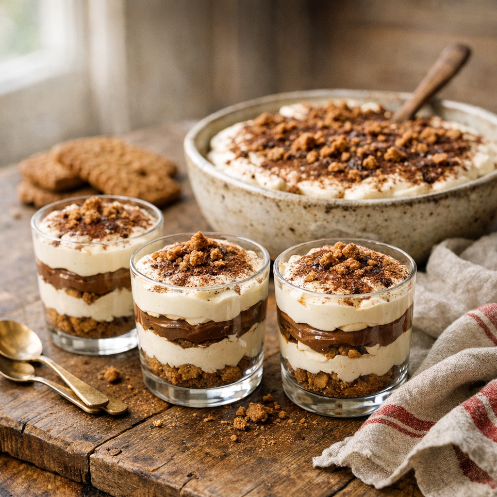 La Recette du Tiramisu Nutella Spéculoos se réussit en 6 étapes