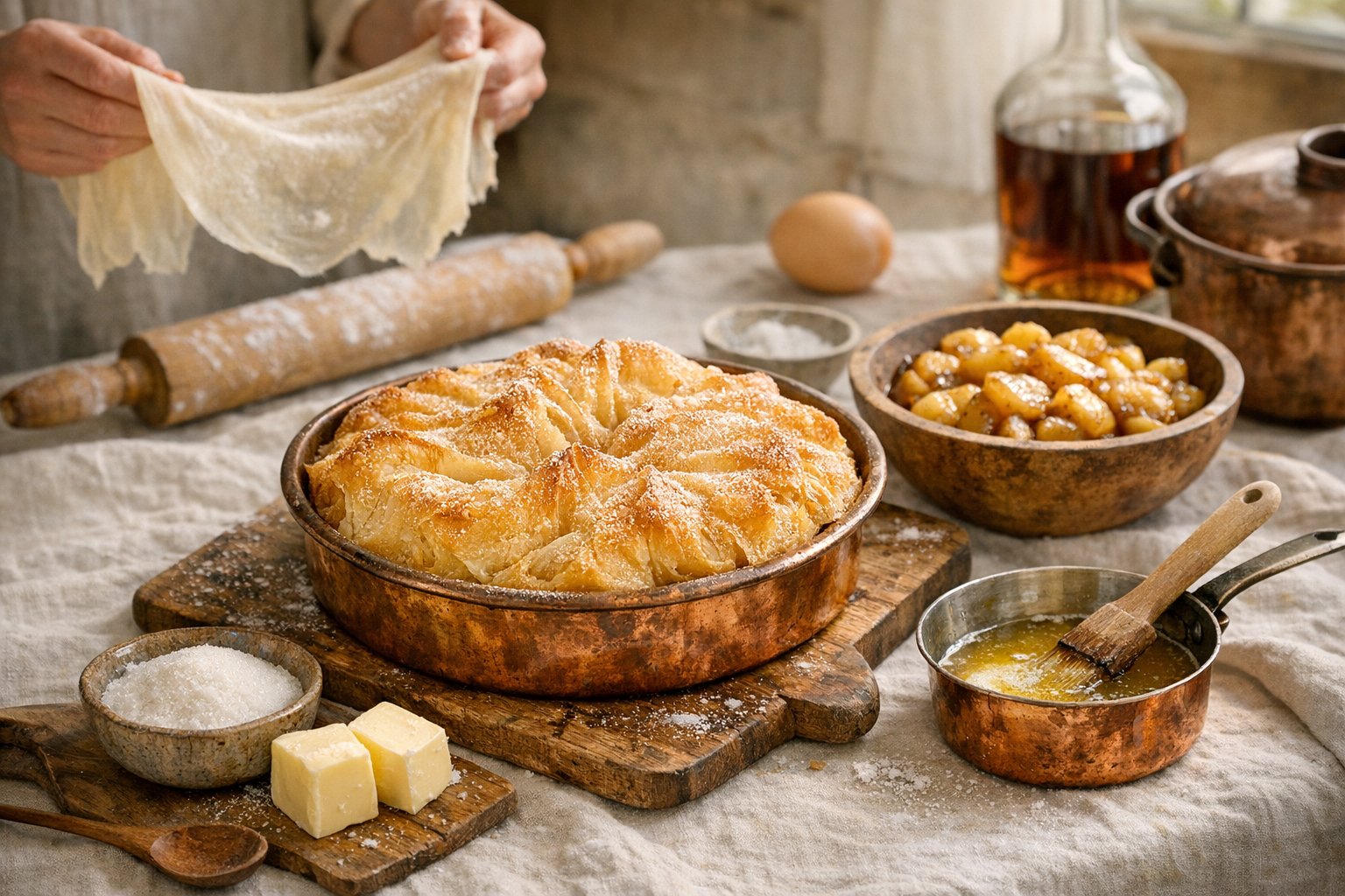 Tourtière landaise aux pommes : la pâte qui croustille