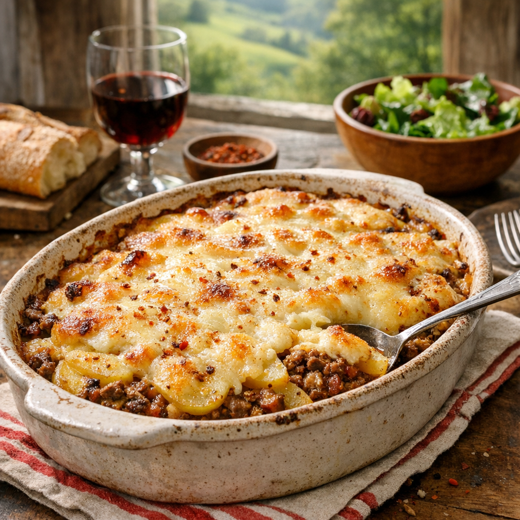 La Recette de Viande hachée et Pommes de terre : un Gratin fondant