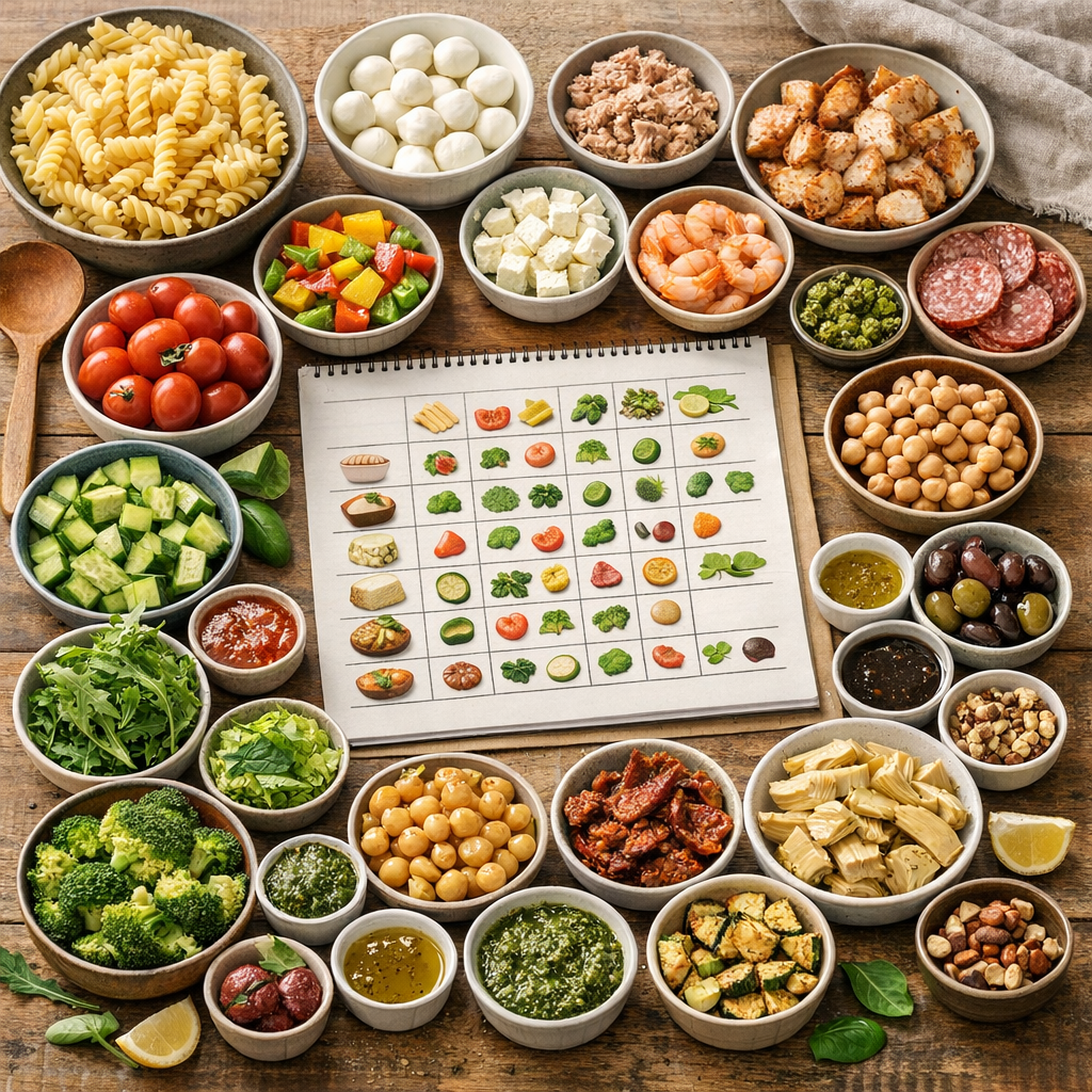 Que mettre dans une salade composée froide&nbsp;: le tableau des bons accords