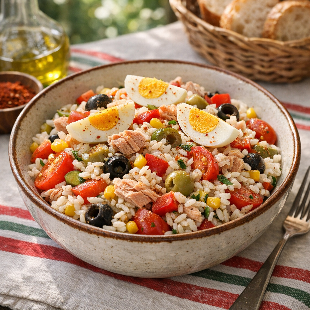 La Salade de riz traditionnelle se réussit avec de bons ratios