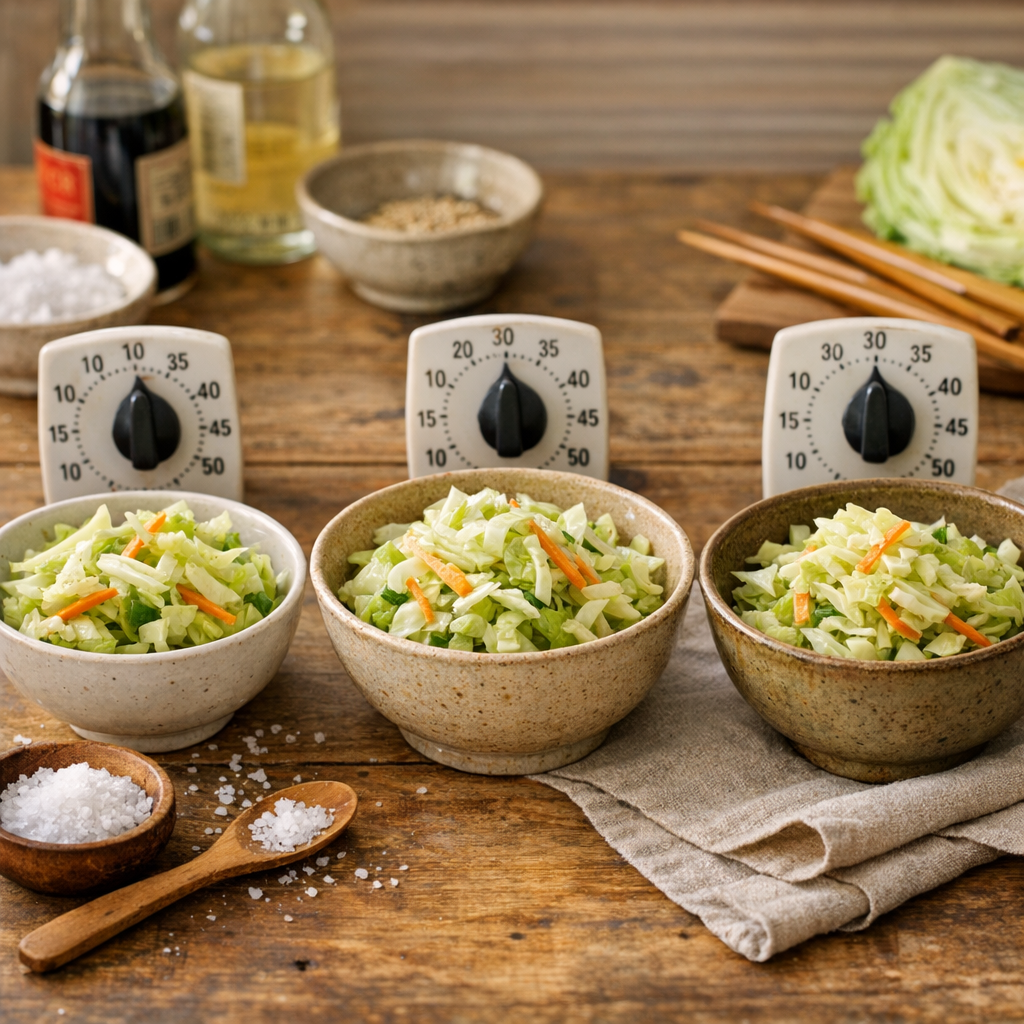 Test croquant : salage 10, 20 ou 30 minutes ?
