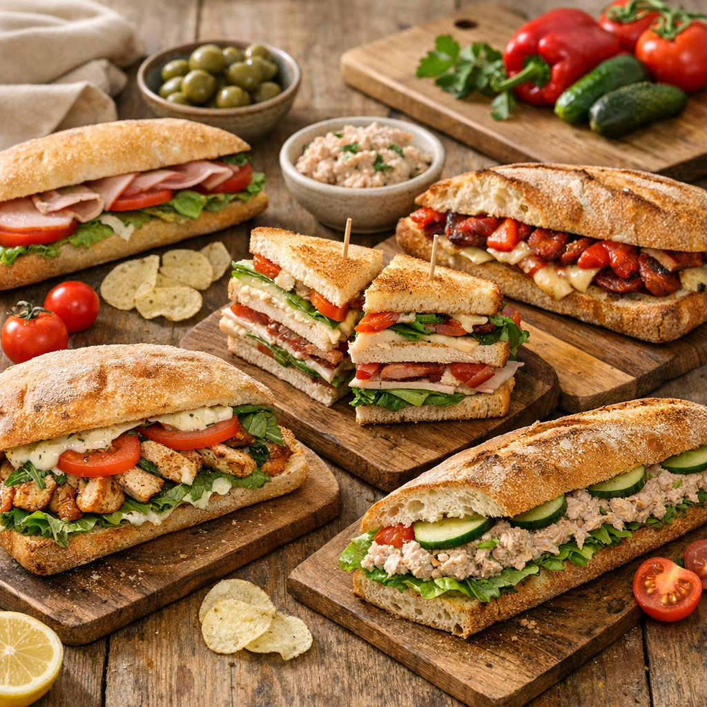 5 idées de sandwichs : poulet mariné, club, thon et version basque