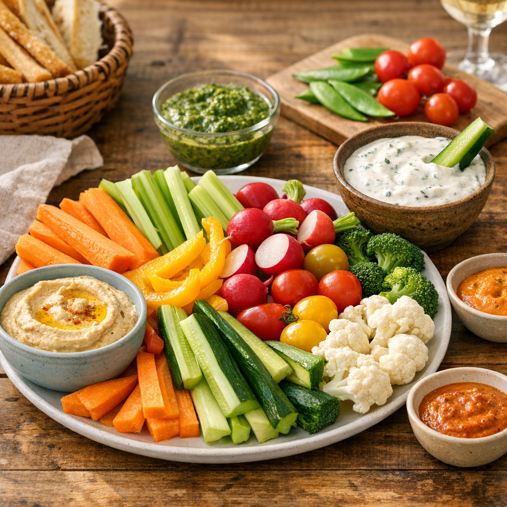 Quels légumes crus servir à l’apéritif avec chaque sauce&nbsp;?