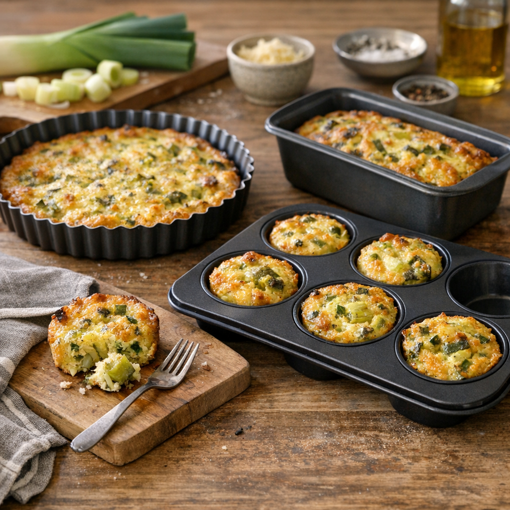 Cuisson et matériel&nbsp;: tests moule à tarte, plat à cake et mini-quiches