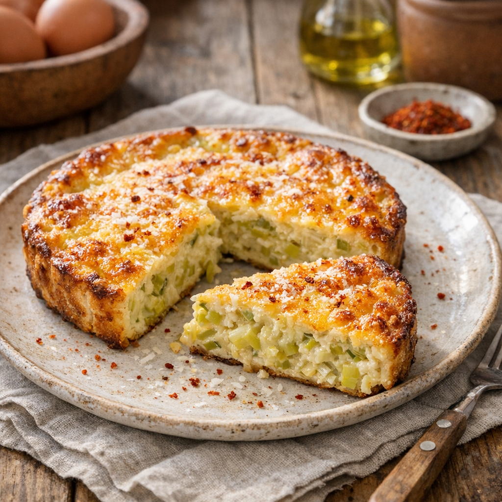 La tarte aux poireaux sans pâte devient une Quiche légère