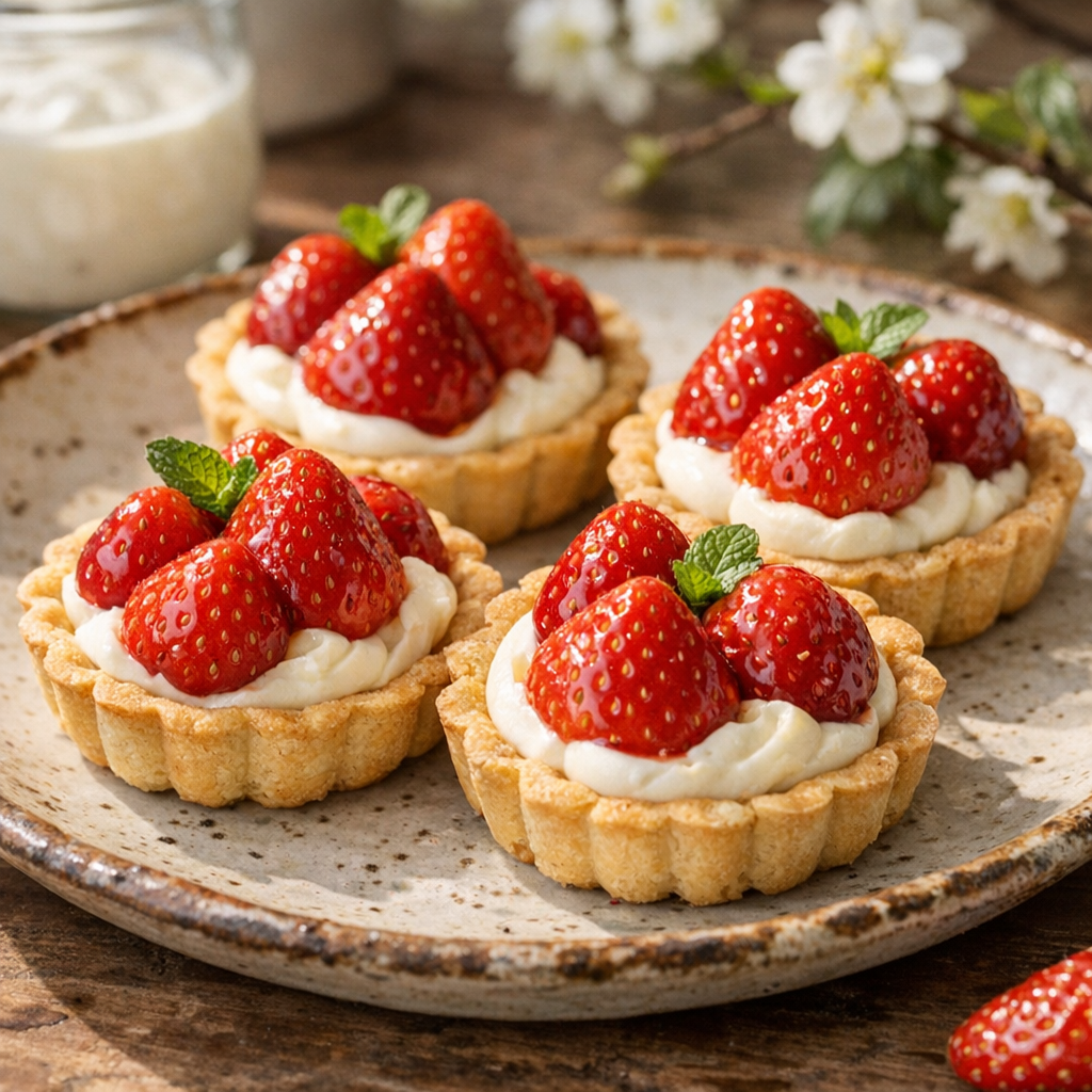 La tartelette fraise mascarpone : crème stable, pâte fine