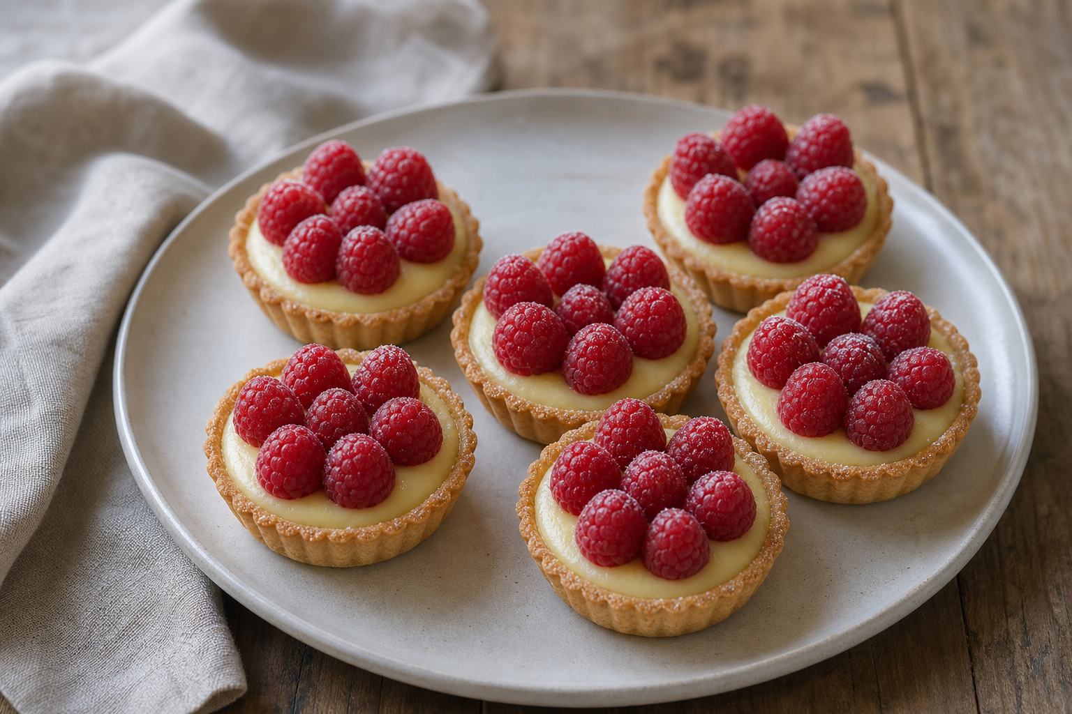La tartelette framboise à la crème pâtissière garde son croquant