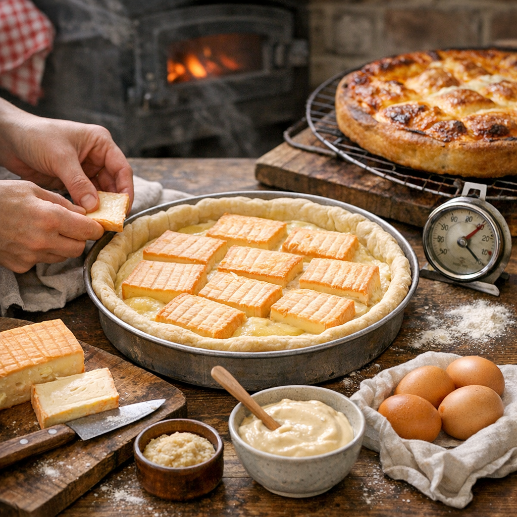 La préparation de la tarte au maroilles : étapes traditionnelles et repères de cuisson